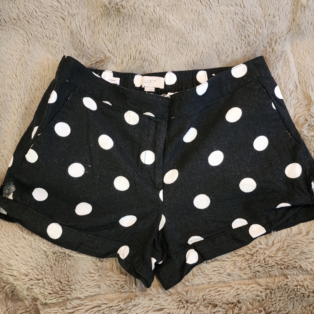 Loft linen shorts polka dot pattern